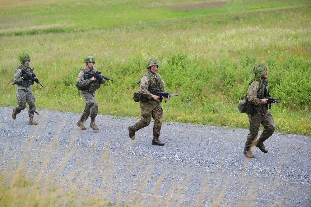 British Army Royal Military Academy Sandhurst  trains on 7th Army Joint Multinational Training Command’s Grafenwoehr Training Area, Germany