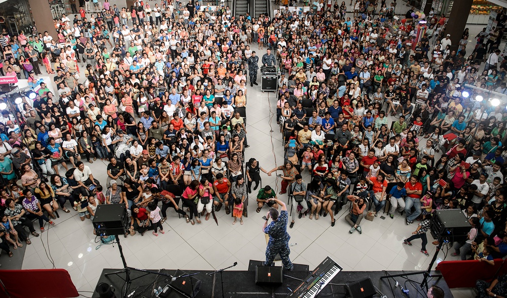 Pacific Fleet Band plays a concert in Roxas City, Philippines during Pacific Partnership