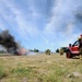Kingsley Field Fire Department responds to a burning car during a training exercise.