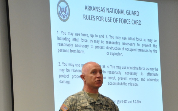 JAG Briefs Soldiers as part of arming training