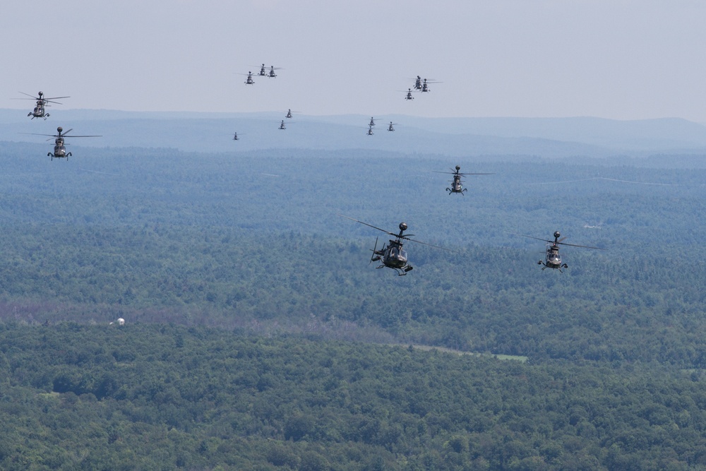 Kiowa Warriors fly over North Country