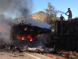 Marines, sailor douse camper fire on road from Talisman Sabre