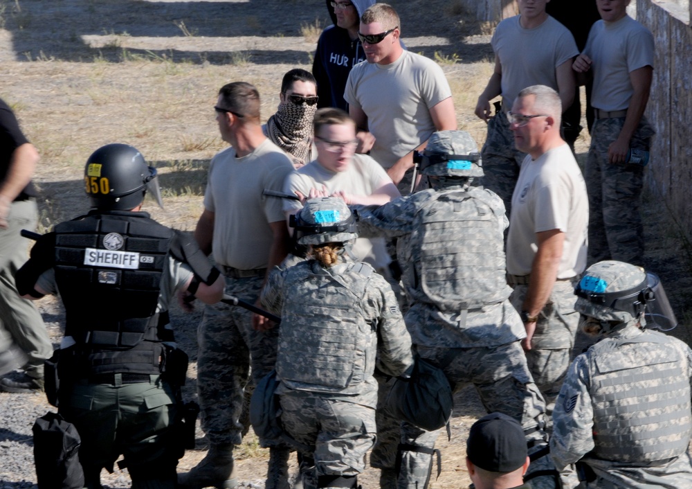 Kingsley Field participates in Oregon's Mobile Response Team Basic Training riot control exercises as part of their annual training