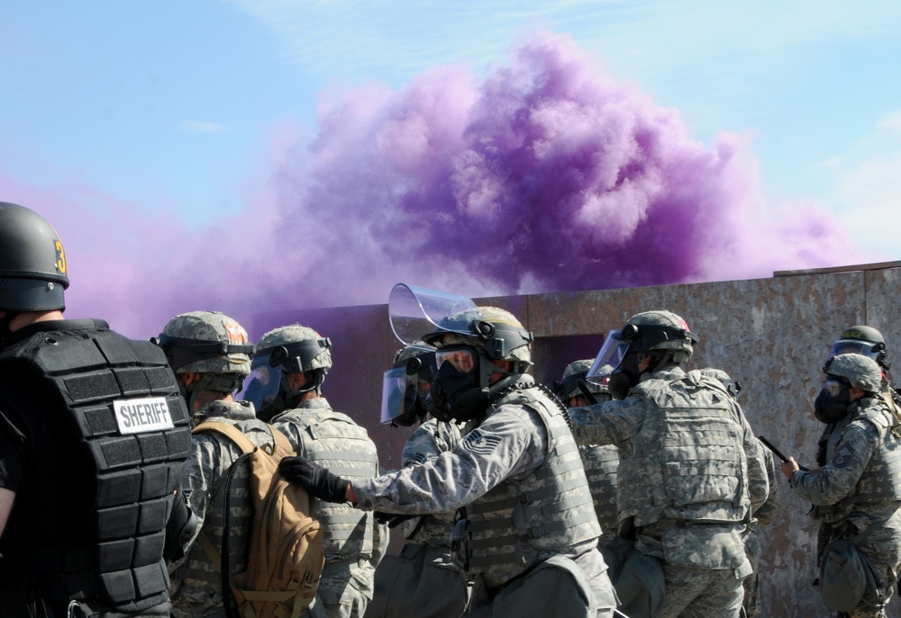 Kingsley Field participates in Oregon's Mobile Response Team Basic Training riot control exercises as part of their annual training