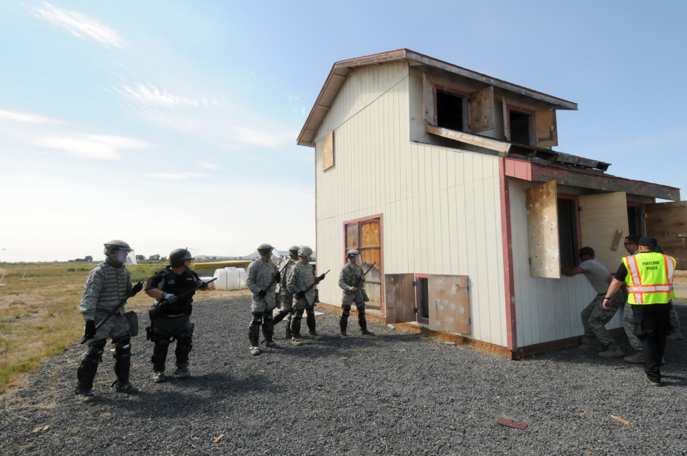 Kingsley Field participates in Oregon's Mobile Response Team Basic Training riot control exercises as part of their annual training