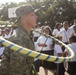 U.S. Marines with SPMAGTF-SC attend the 56th Anniversary Celebration of C.E.B. Ramon Rosa in Puerto Lempira, Honduras