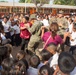 U.S. Marines with SPMAGTF-SC attend the 56th Anniversary Celebration of C.E.B. Ramon Rosa in Puerto Lempira, Honduras