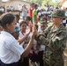 U.S. Marines with SPMAGTF-SC attend the 56th Anniversary Celebration of C.E.B. Ramon Rosa in Puerto Lempira, Honduras