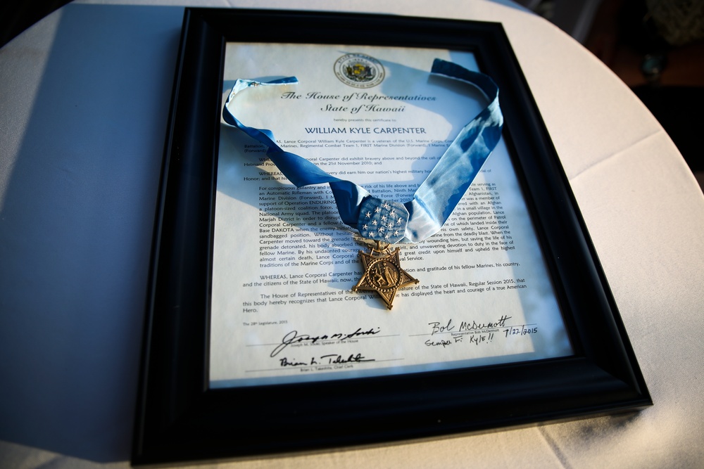 Medal of Honor recipient speaks at reception