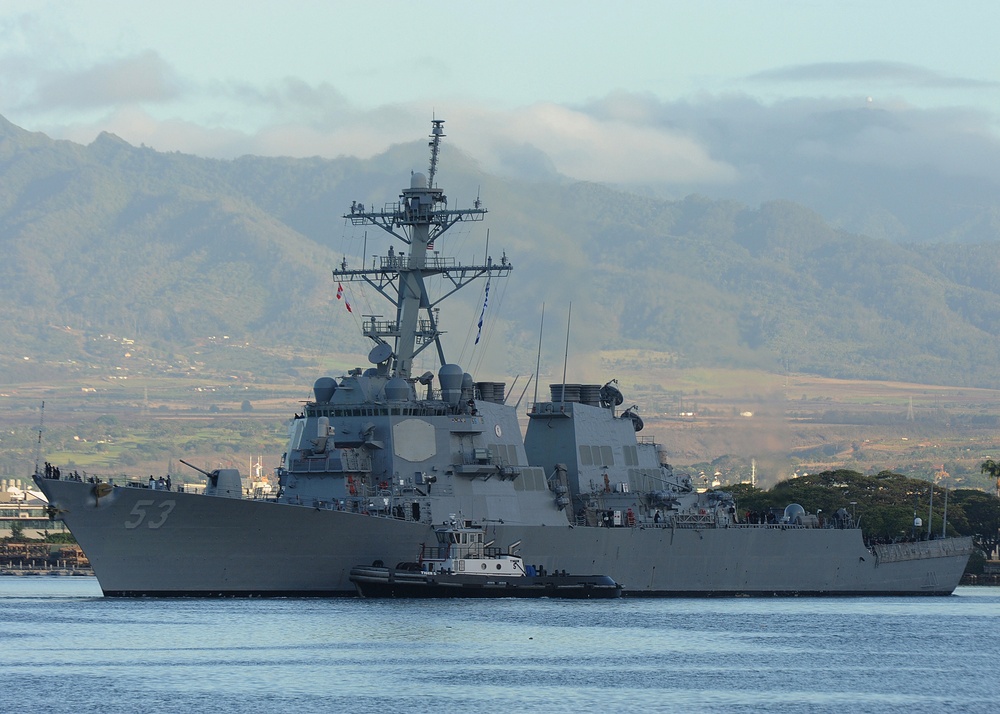 USS John Paul Jones departs