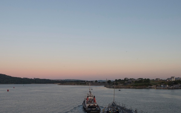 USS Jason Dunham pulls into port in Plymouth