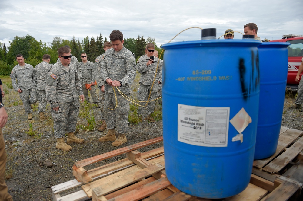 Arctic explosive ordnance technicians conduct controlled detonations