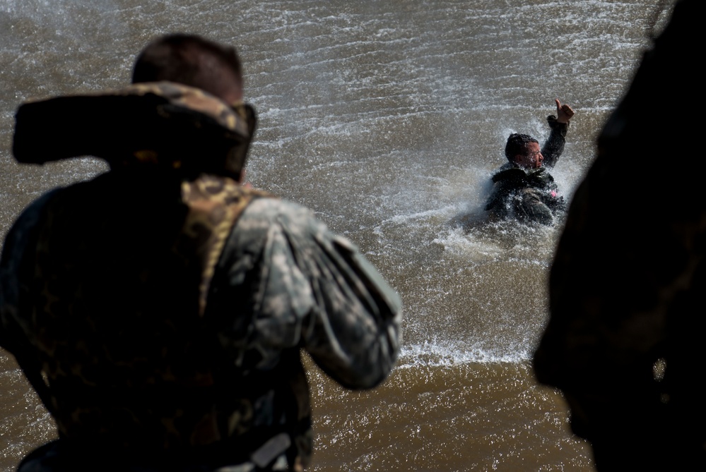 Engineers plunge into Arkansas River