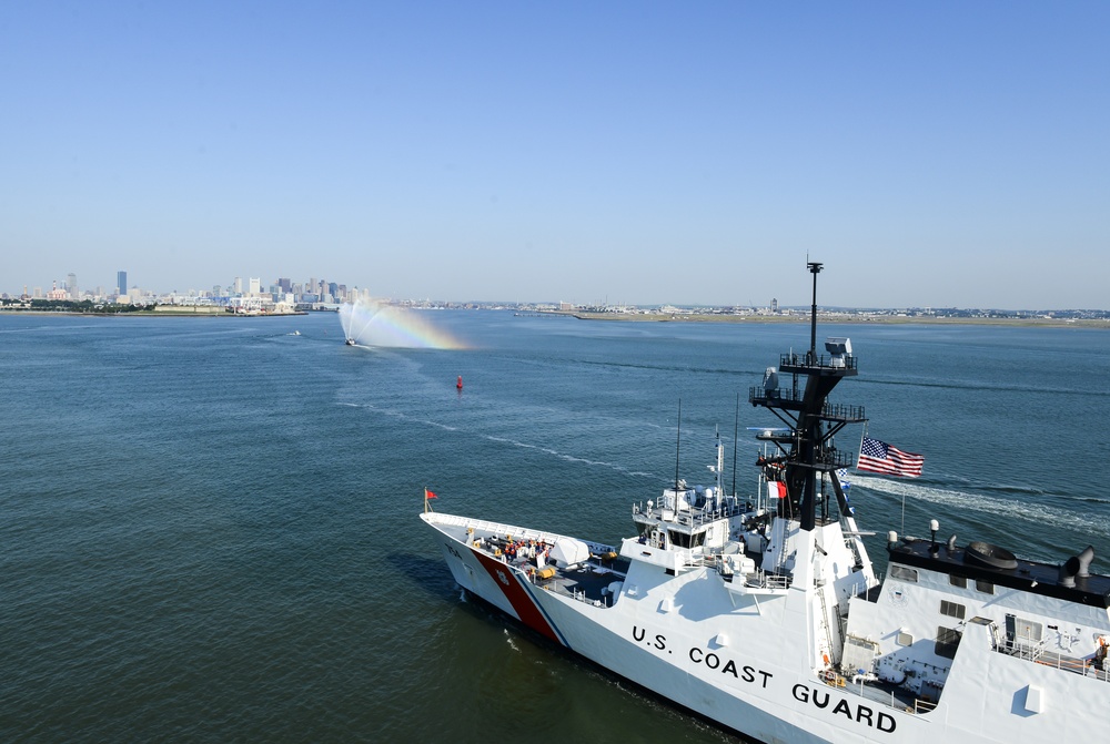 Newest Coast Guard Cutter pulls into Boston Harbor