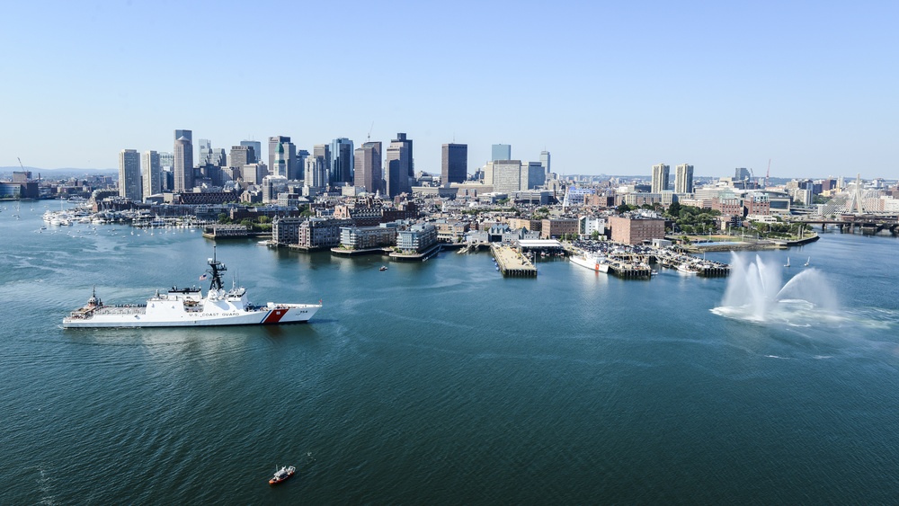 Coast Guard Cutter pulls into Boston Harbor