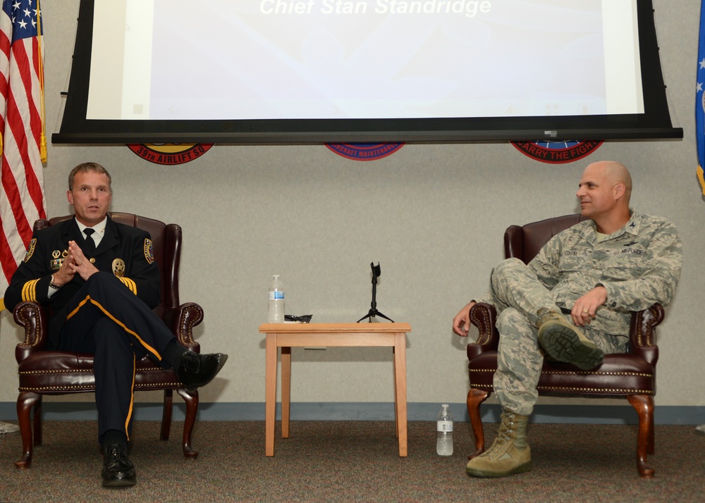 Abilene chief of police speaks at Dyess