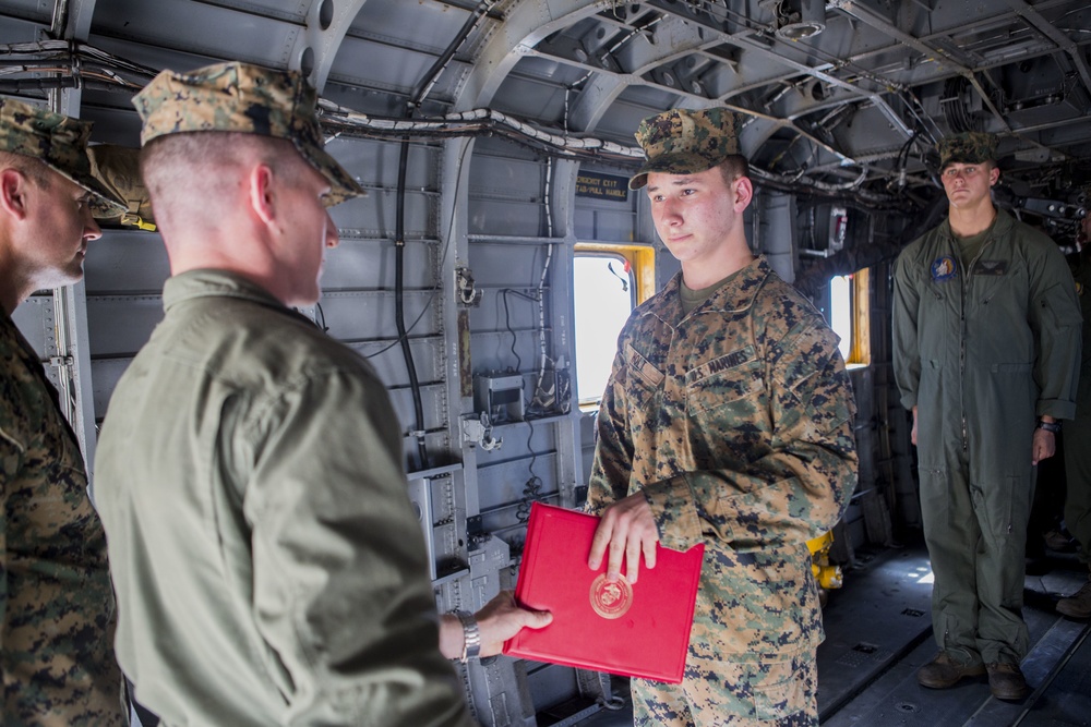 U.S. Marine Timothy Holt is promoted to the rank of Lance Corporal