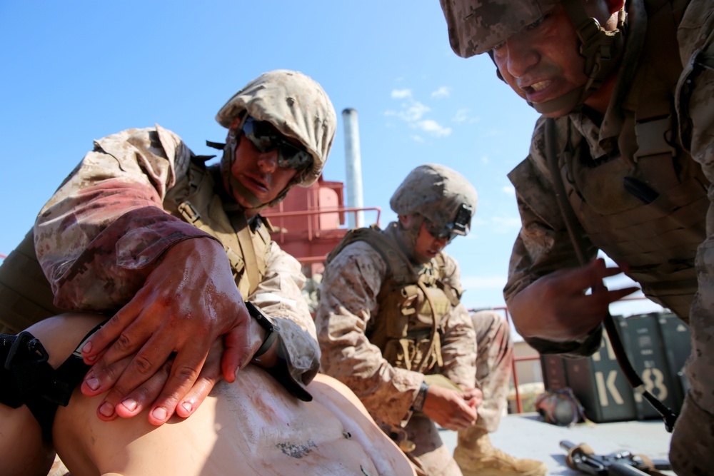 Blue Diamond corpsmen experience tactical combat trauma training