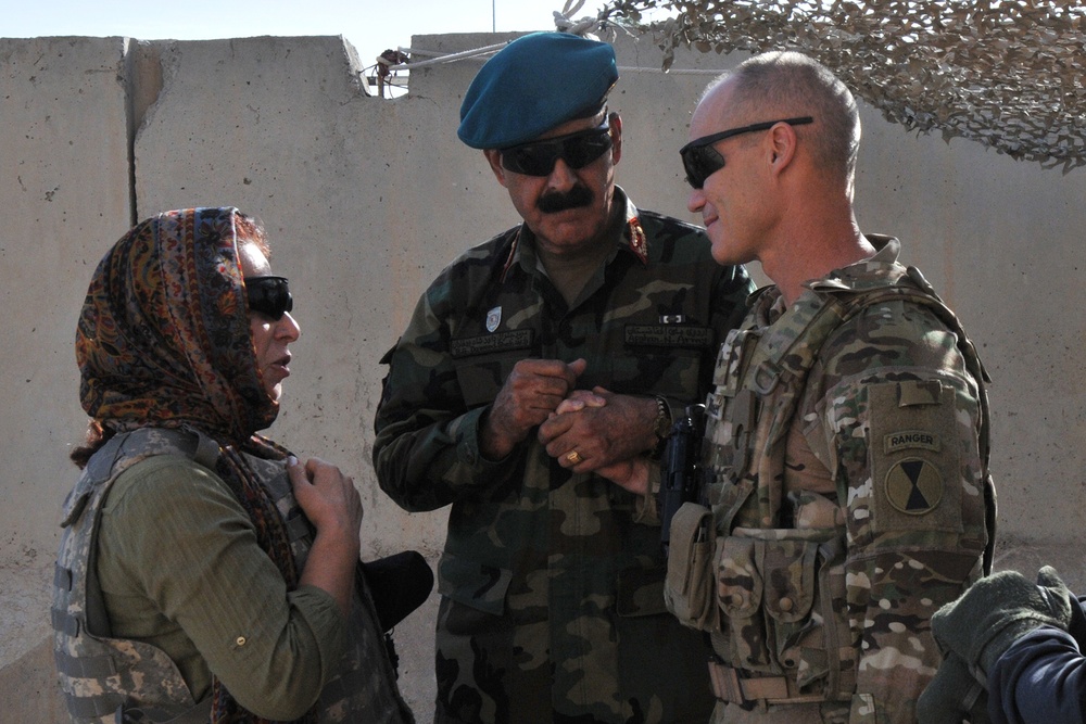 Afghan National Army 205th Corps and TAAC-S leadership conduct aerial battlefield familiarization to key terrain in Afghanistan