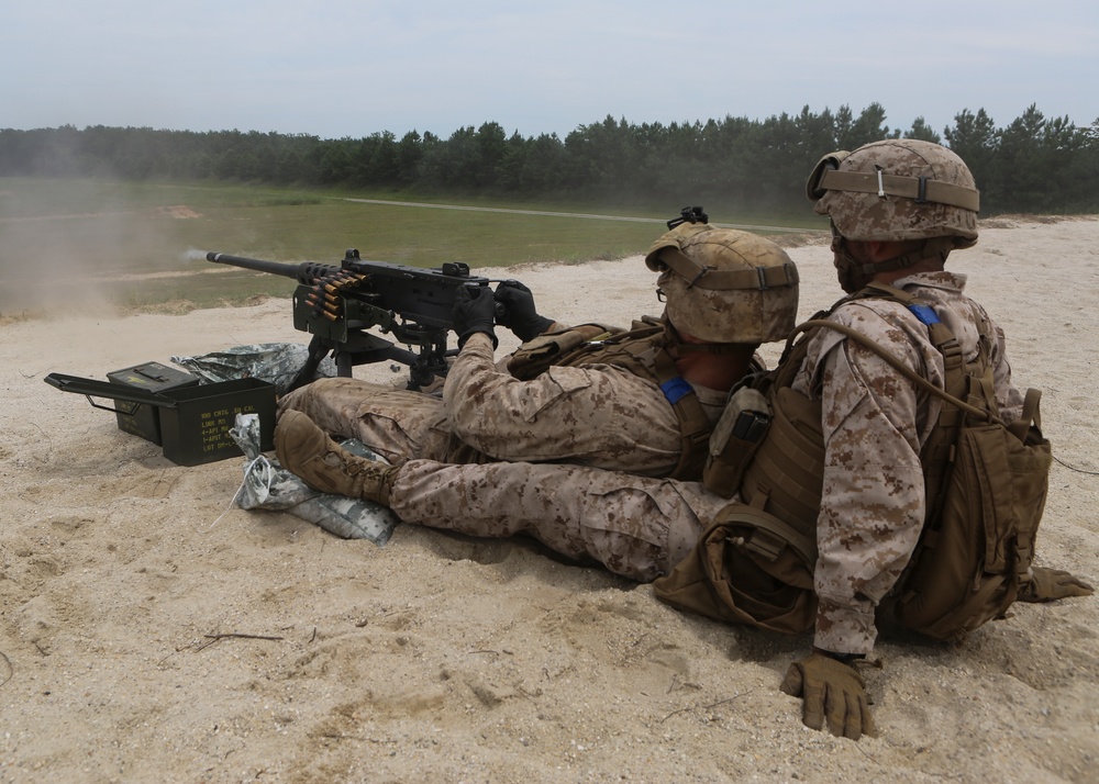 Marines with Support Co., 2nd CEB learn the basics of machine gun operations during DFT