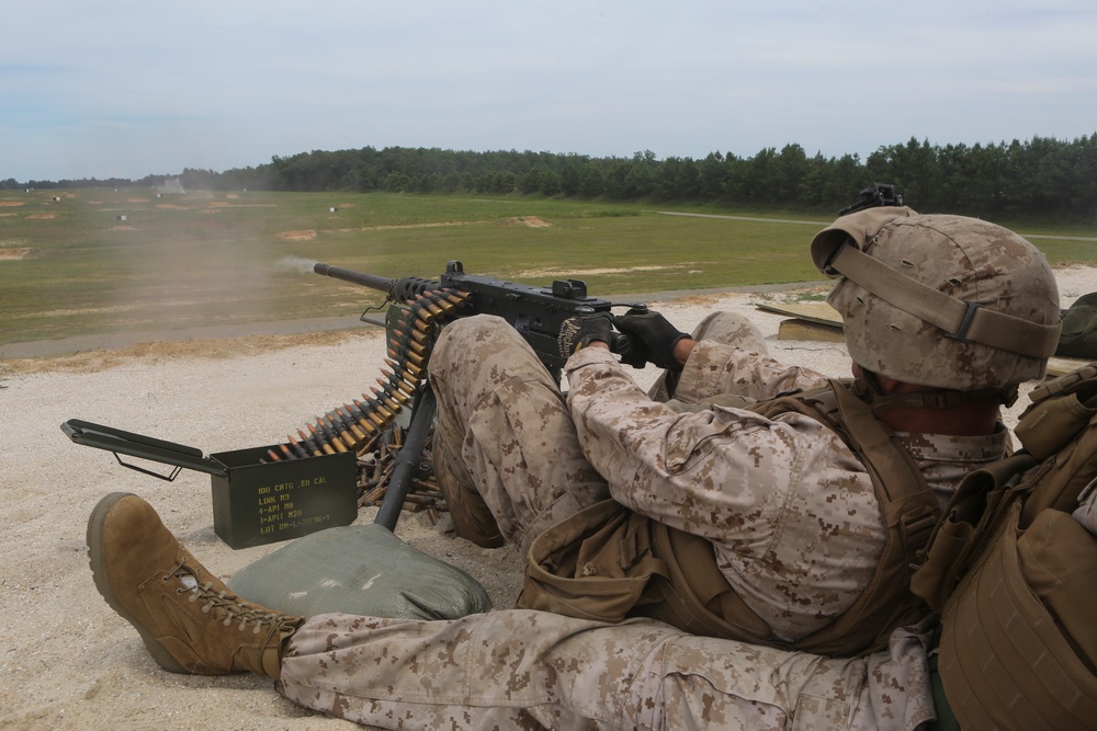 Marines with Support Co., 2nd CEB learn the basics of machine gun operations during DFT