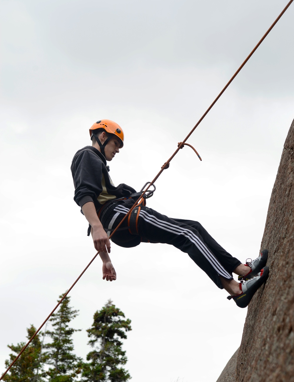 Outdoor rock climbing