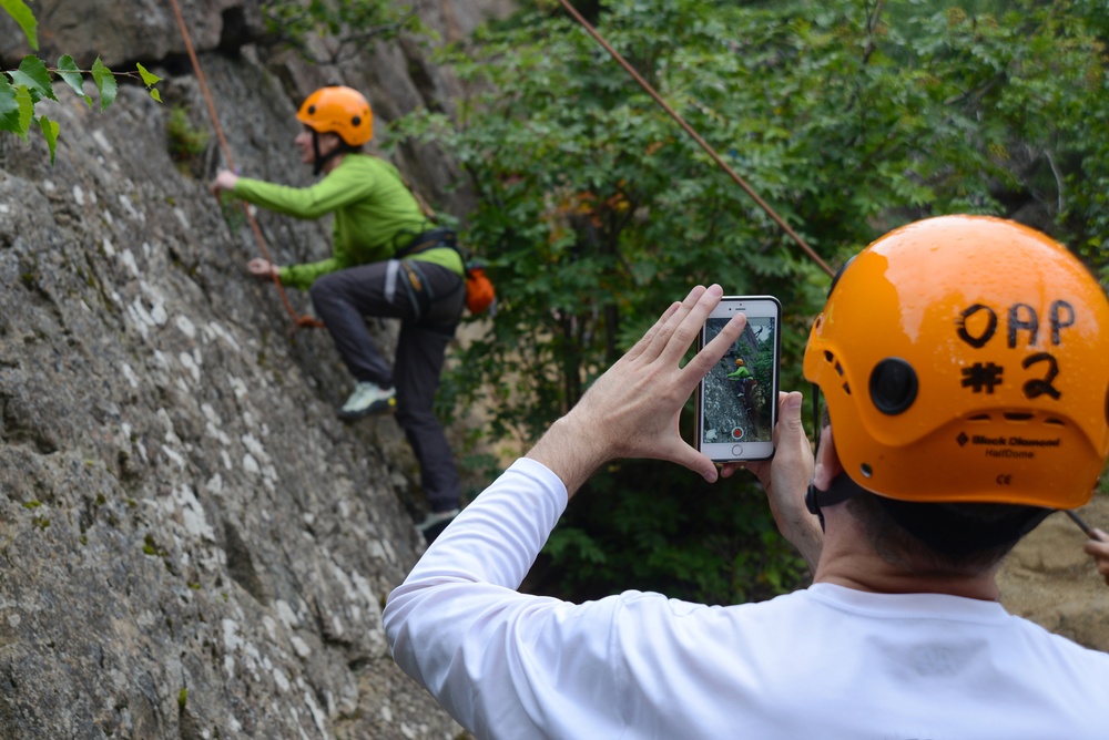 Outdoor rock climbing