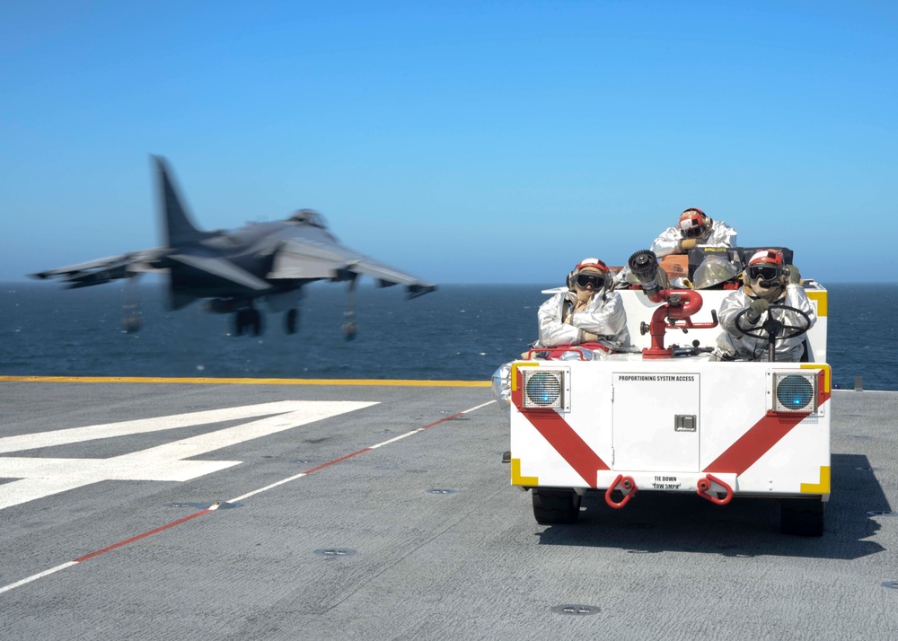 USS Boxer crash and salvage Sailors observe takeoff
