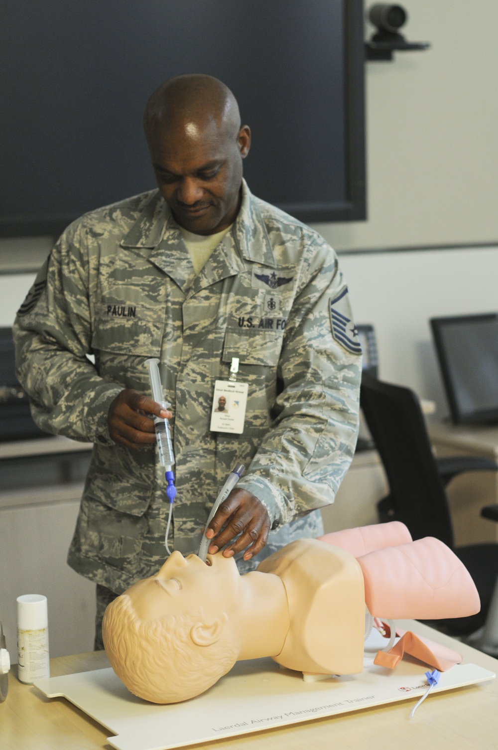 Aerospace medical technicians conduct ambulance services training
