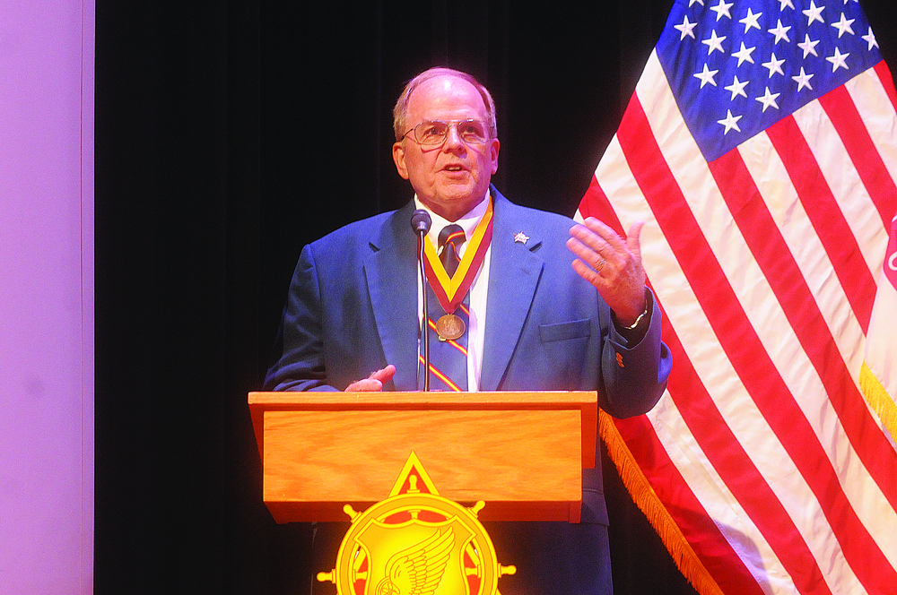 Thomas speaks at Trans Corps ceremony