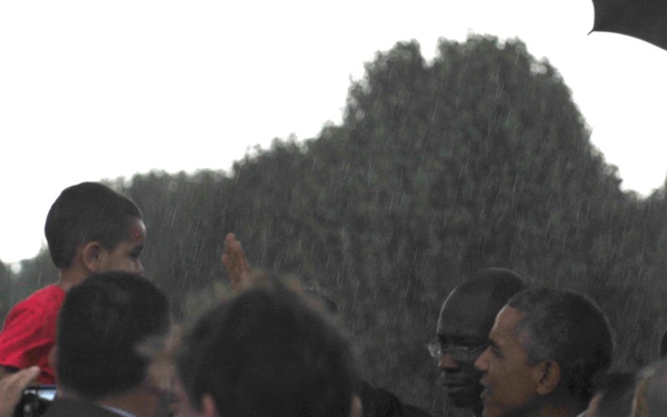 President Barack Obama lands at Berry Field Air National Guard Base Nashville, Tenn.