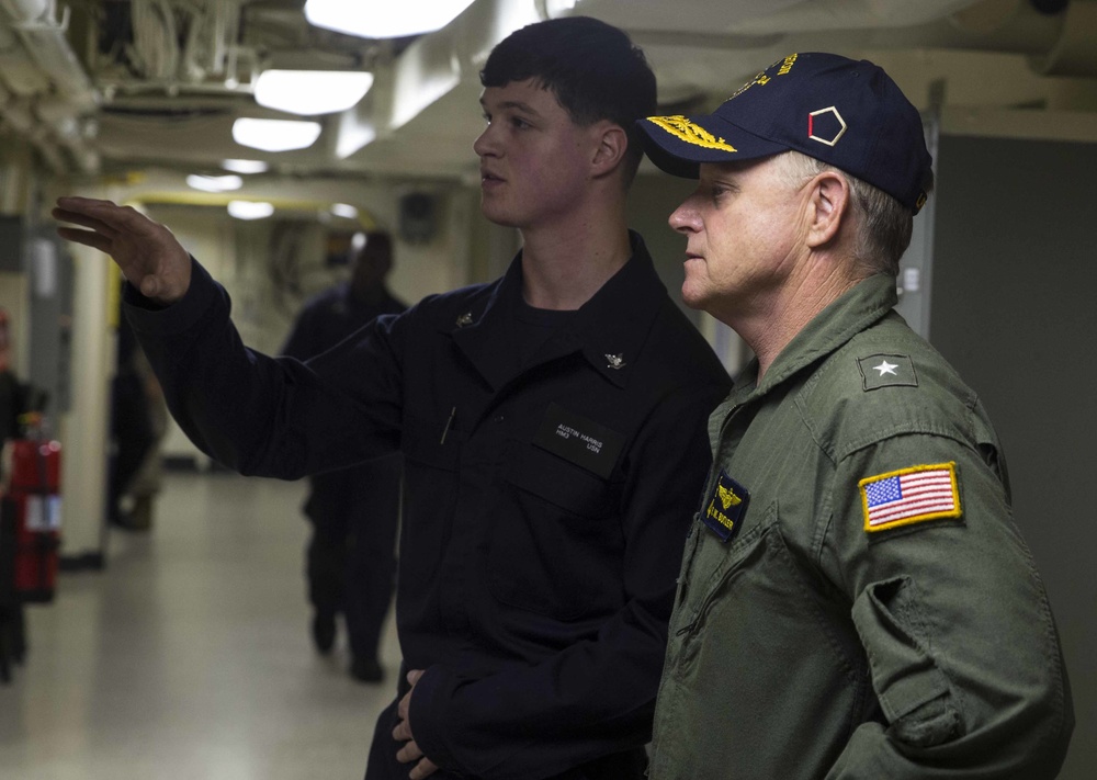 Rear Admiral Butler visits USS Arlington (LPD 24)