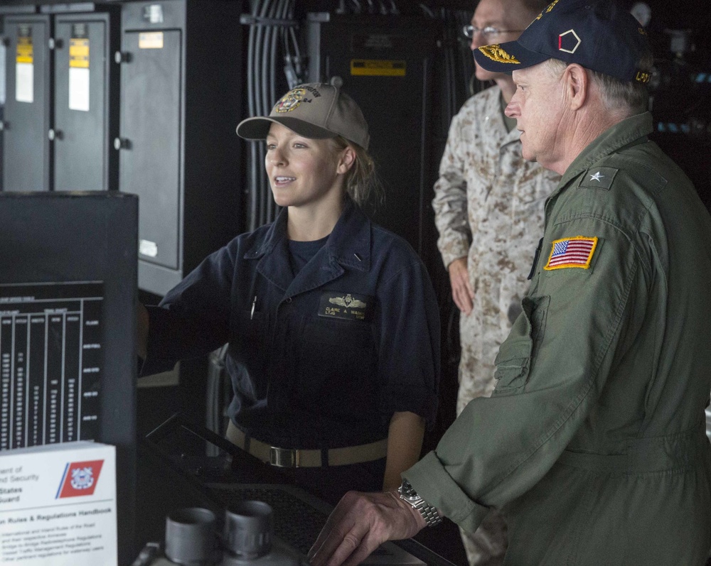 Rear Admiral Butler visits USS Arlington (LPD 24)