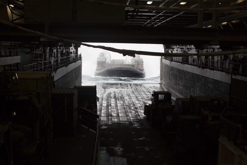 USS Arlington conducts well deck operations
