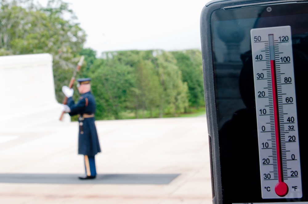 Elite Tomb sentinels, Old Guard Soldiers not deterred by summer heat