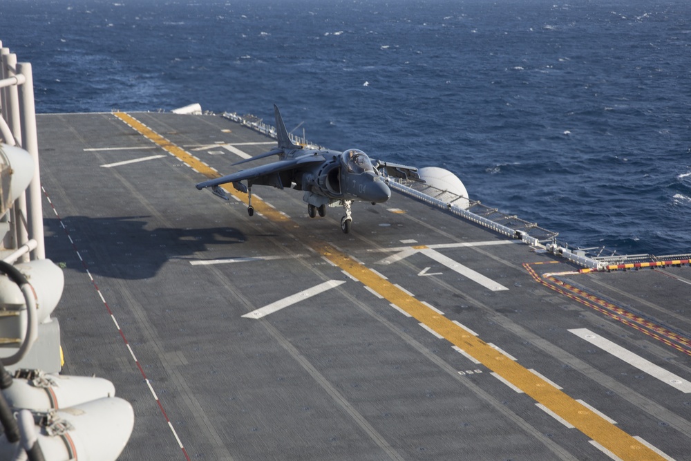 Harrier with VMA-214 'Black Sheep' conducts flight quarters