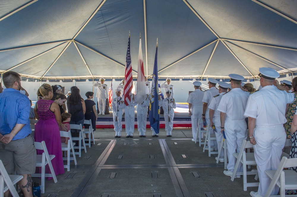 USS Mustin change of command