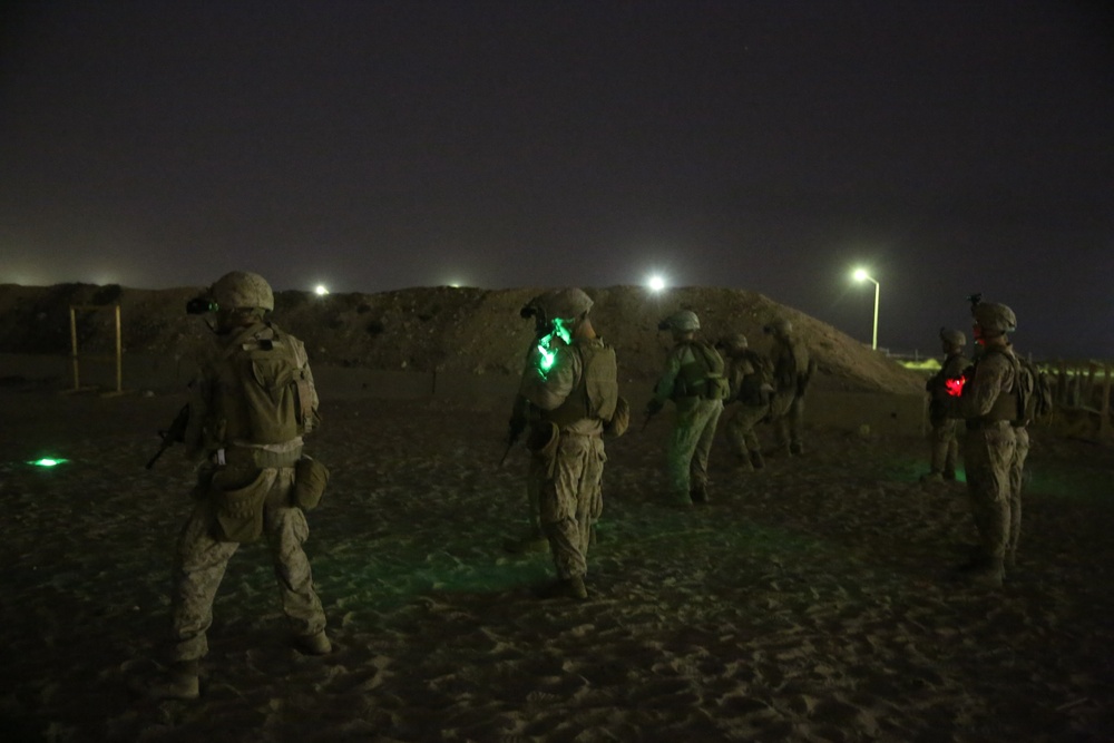 U.S. Marines light up night range in Middle East