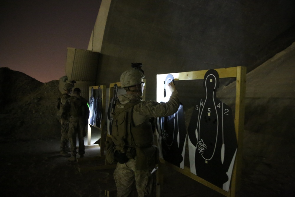 U.S. Marines light up night range in Middle East