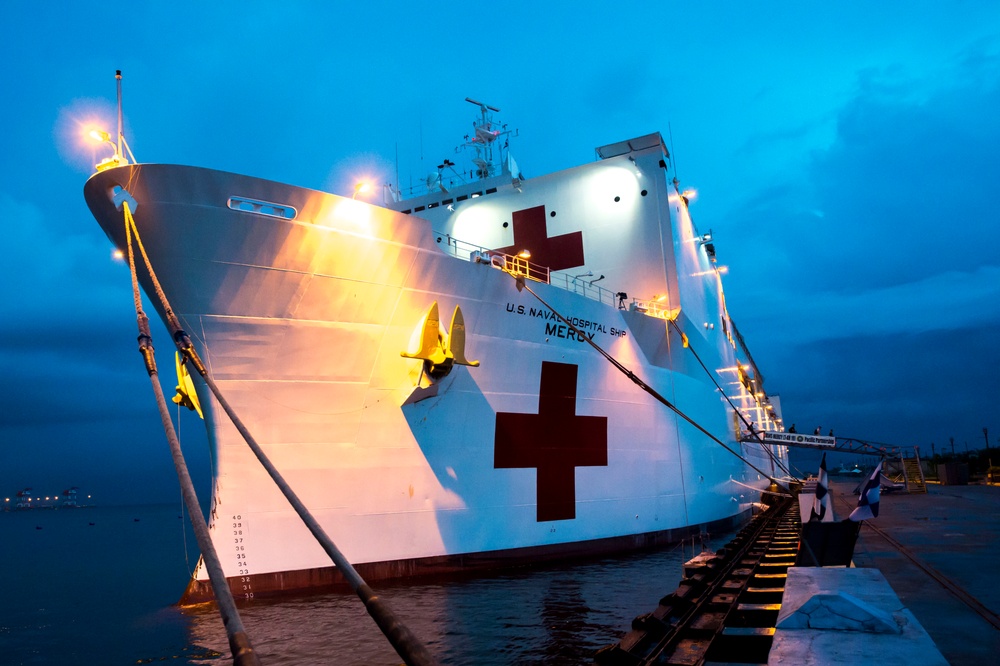 USNS Mercy is moored at Subic Bay, Philippines, for Pacific Partnership 2015