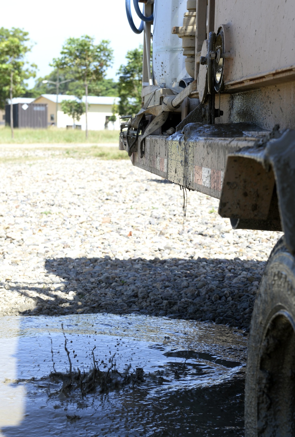 Well drillers clean equipment