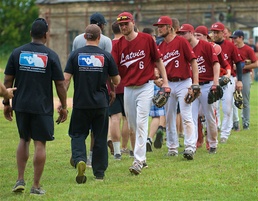 US Soldiers play Latvian National Baseball Team in esprit de corps game