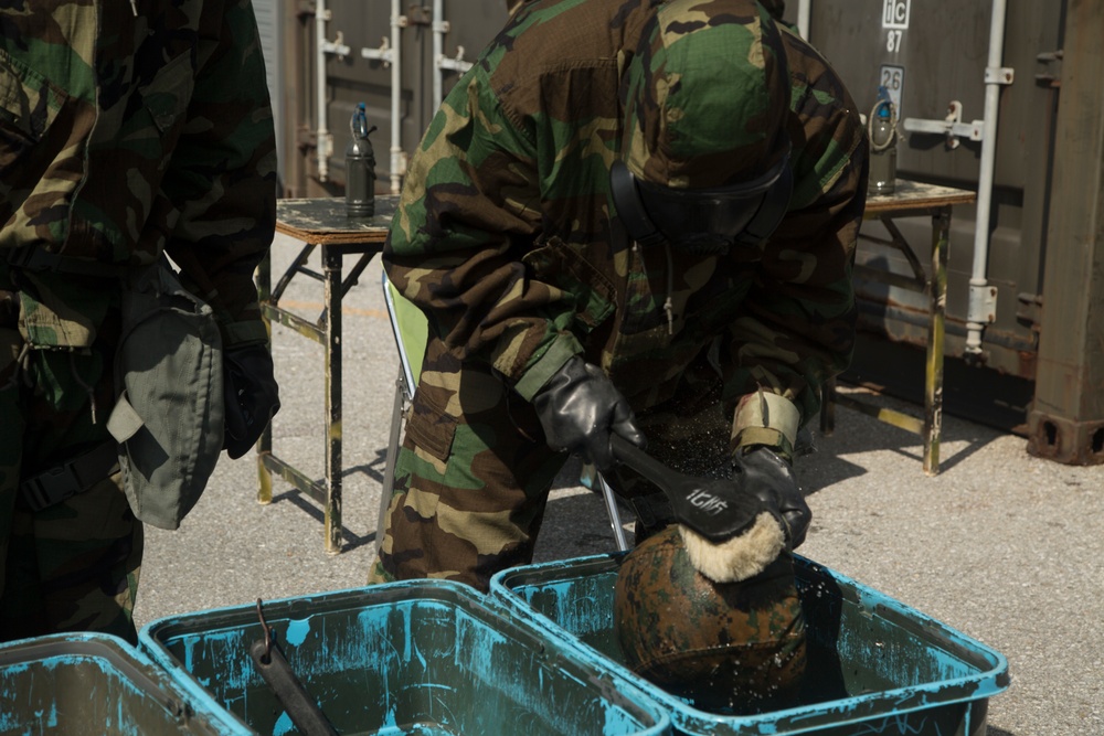 U.S. and Japanese troops cross study in decontamination