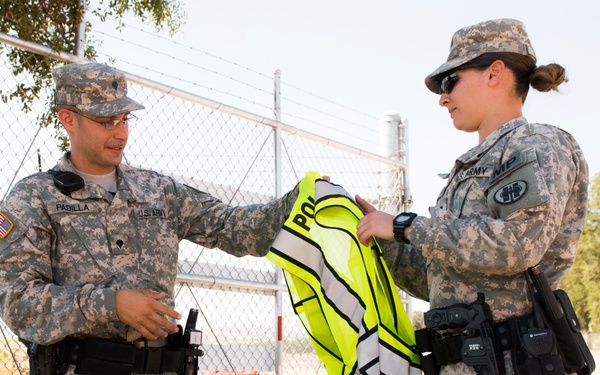 Reserve military police work side by side with Fort Hunter Liggett counterparts