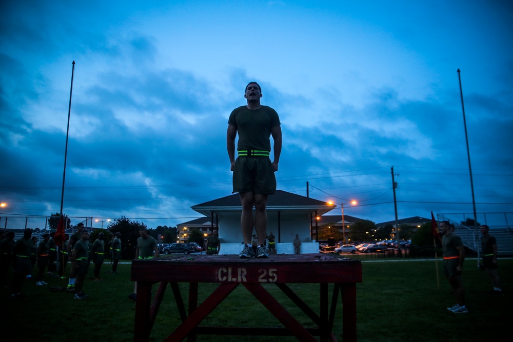 CLR-25 Marines and sailors maintain fitness with 3-mile run, HITT session