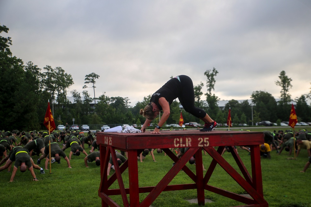 CLR-25 Marines and sailors maintain fitness with 3-mile run, HITT session