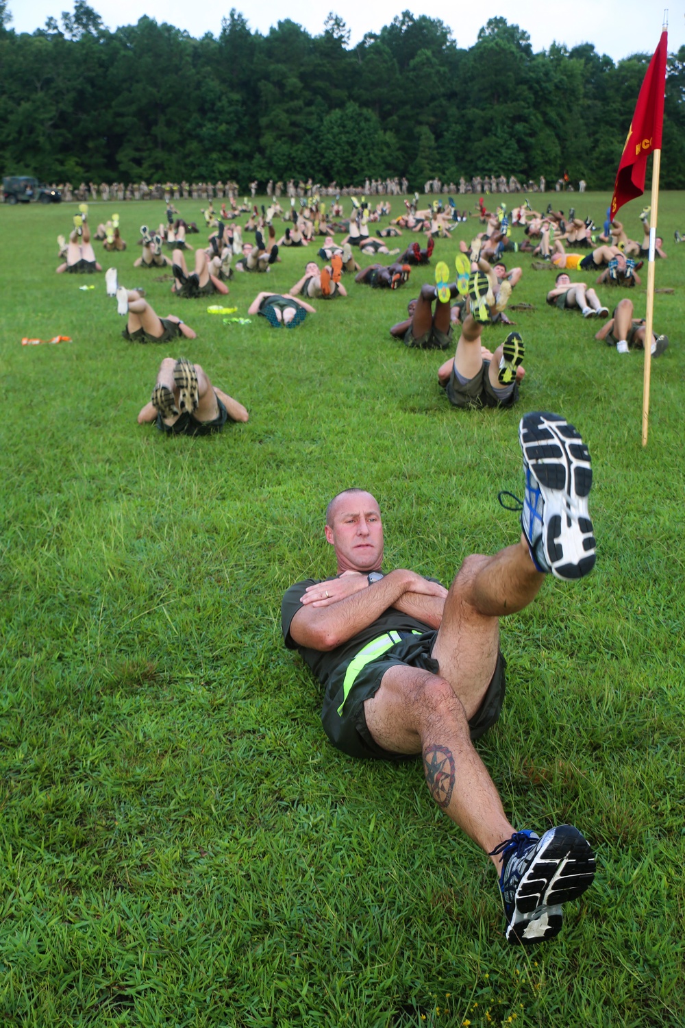 CLR-25 Marines and sailors maintain fitness with 3-mile run, HITT session