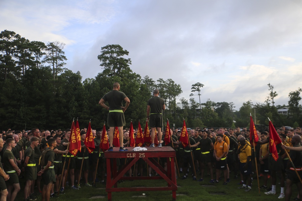 CLR-25 Marines and sailors maintain fitness with 3-mile run, HITT session