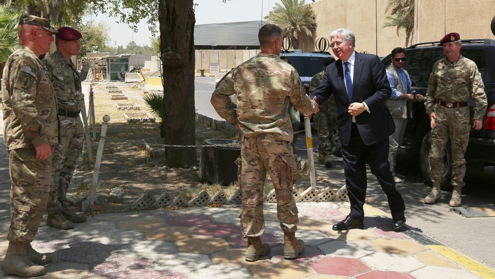 UK secretary of state for defence visits Baghdad