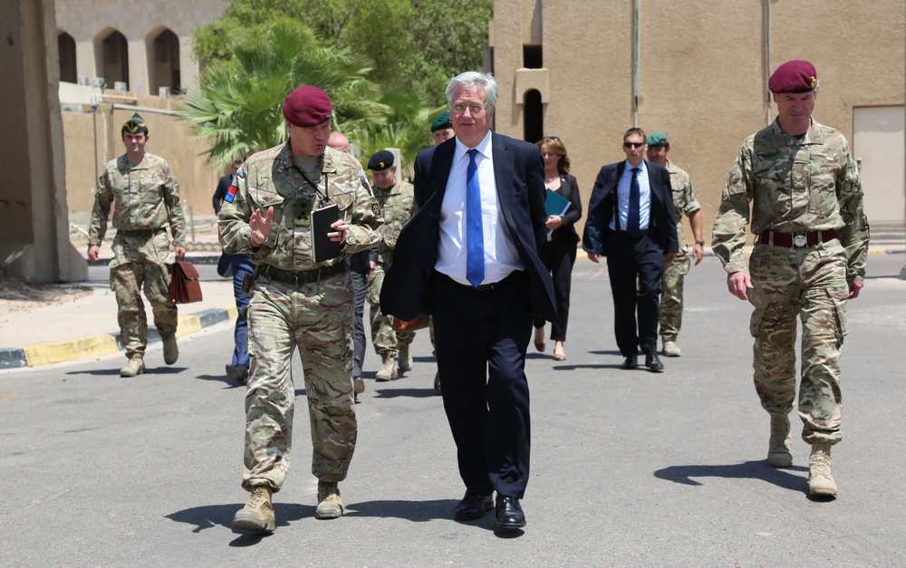UK secretary of state for defence visits Baghdad
